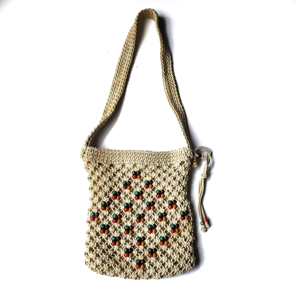 Women's Woven Muti color Beads Crossbody Bag